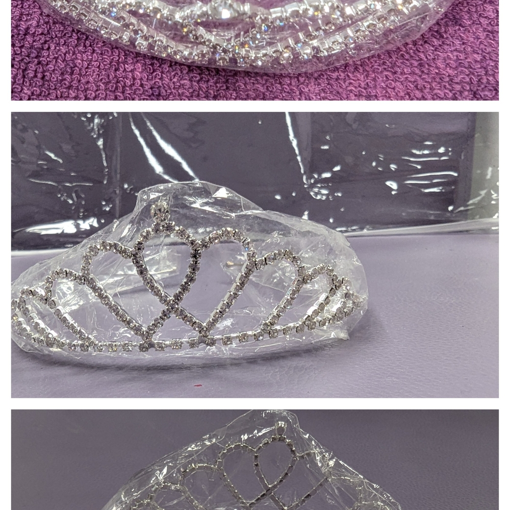 Fashion Jewelry Silver Hair Tiara with Crystal Embellishments